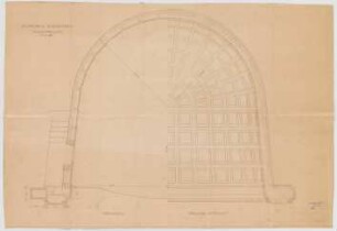 Thiersch, Friedrich von; Wiesbaden; Kurhaus - Musikpavillon (Grundriss, Teilansicht, Schnitt)