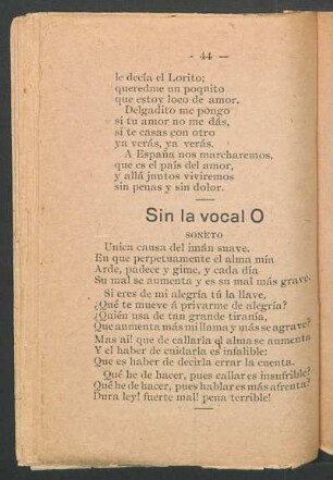 Sin la vocal O : Soneto