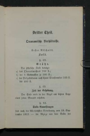 Dritter Theil. Oekonomische Verhältnisse.