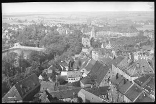 Freiberg. Schloss Freudenstein vom Petriturm gesehen