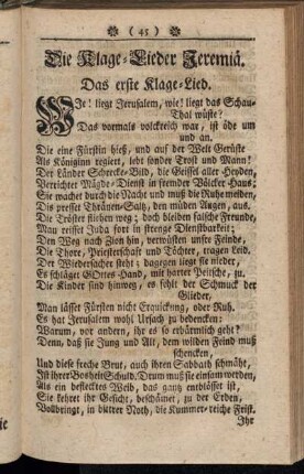 Die Klage-Lieder Jeremia