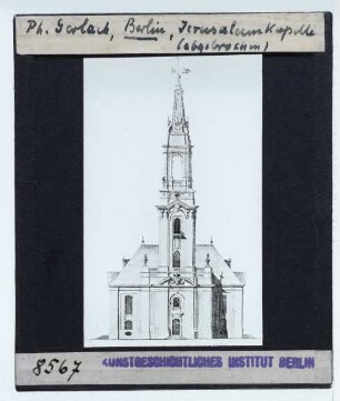 Berlin, Jerusalemkirche (GC 52.507305,13.397829) : Entwurfszeichnung von Philipp Gerlach