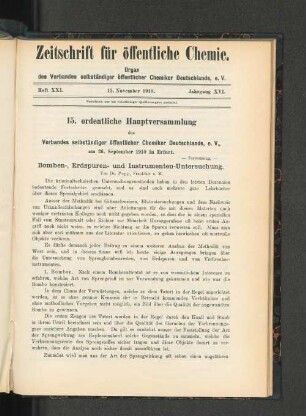 Heft XXI. 15. November 1910. Jahrgang XVI.