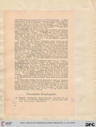 Orientalische Knüpfteppiche (Nr. 150-183)