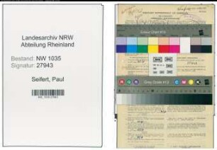 Entnazifizierung Paul Seifert , geb. 13.01.1901 (Bergmann)