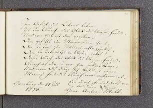 Heinrich Ambrosius Moll. – Hamburg, 14.07.1776