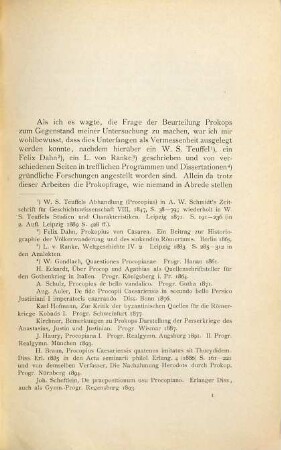 Zur Beurteilung des Geschichtschreibers Prokopius von Caesarea
