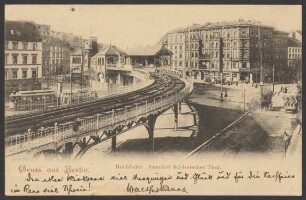 Ansichtskarte Blick auf den Bahnhof am Schlesischen Tor