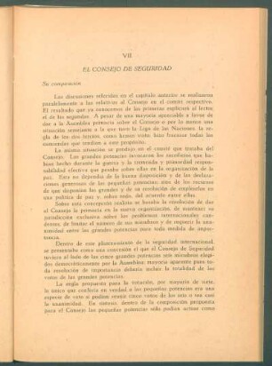 VII El Consejo de Seguridad