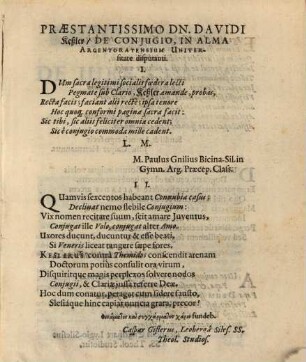 Disp. de iure connubiorum