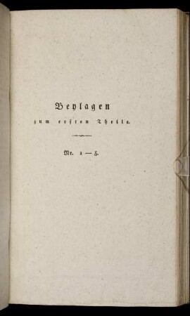 Beylagen zum ersten Theile Nr. 1 - 6.