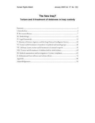 The new Iraq? : torture and ill-treatment of detainees in Iraqi custody