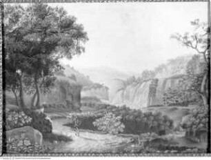 Landschaft mit Wasserfall
