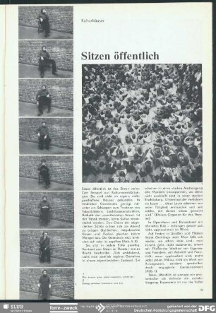 Sitzen öffentlich : Kulturhäuser