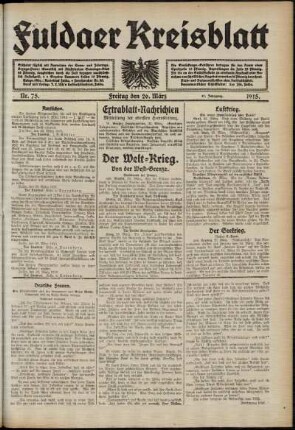 Ausgabe vom Freitag, den 26. März 1915.