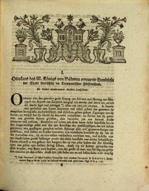 Diplomatische Beyträge zur Untersuchung der schlesischen Rechte und Geschichte. 1. 1770 = Bd. 1