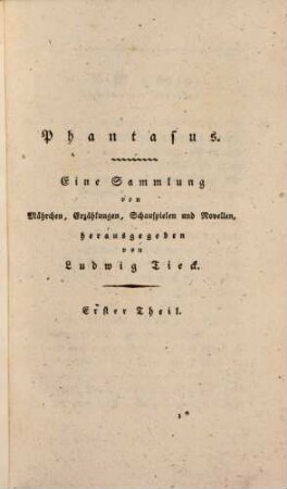 Phantasus : eine Sammlung von Mährchen, Erzählungen, Schauspielen und Novellen, 1