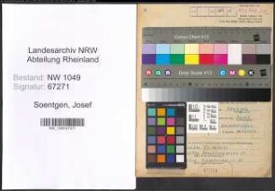 Entnazifizierung Josef Soentgen , geb. 20.03.1884 (Mechaniker)