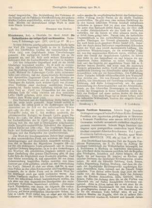 175-176 [Rezension] Struckmann, Adolf, Die Eucharistielehre des heiligen Cyrill von Alexandrien