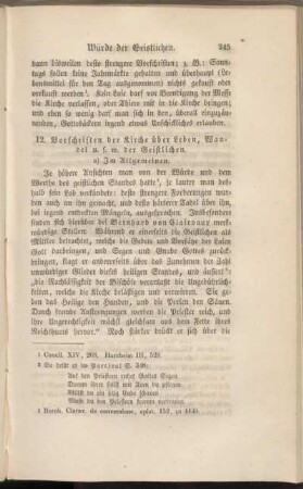 12. Vorschriften der Kirche über Leben, Wandel u. s. w. der Geistlichen.