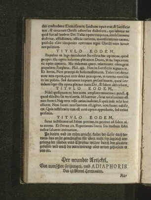 Der neundte Artickel.