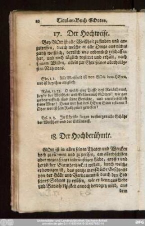 17. Der Hochweise.