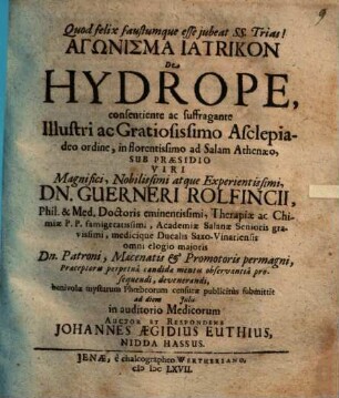 Agōnisma iatrikon de hydrope