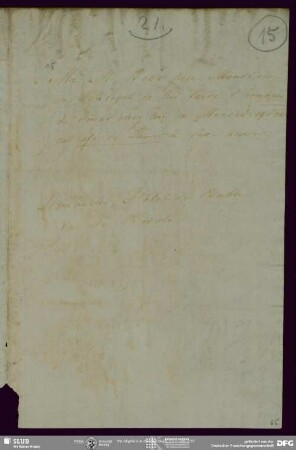 Eigenh. Brief von Michael Beer an August Wilhelm von Schlegel, Paris, 16.10.1900