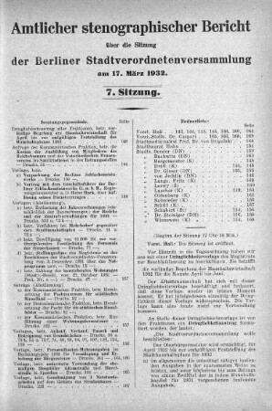 Sitzung 7, 17. März 1932