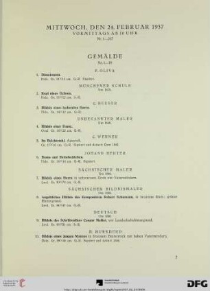 Gemälde (Nr. 1-78)