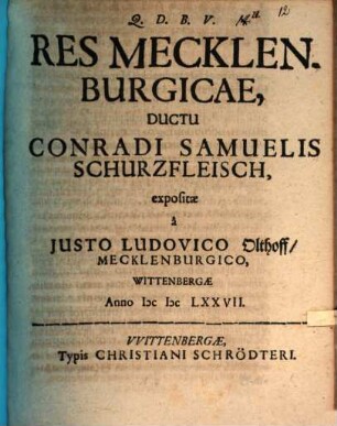 Res Mecklenburgicae