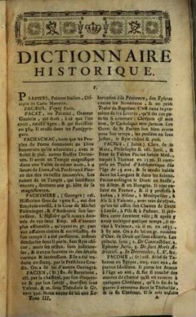 Dictionnaire Historique-Portatif : Contenant L'Histoire Des Patriarches, Des Princes Hebreux, Des Empereurs, Des Rois Et Des Grands Capitaines; ..., 3