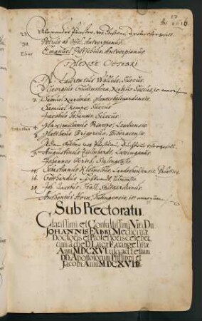 Winterhalbjahr 1616/1617. Rektorat Johannes Fabri