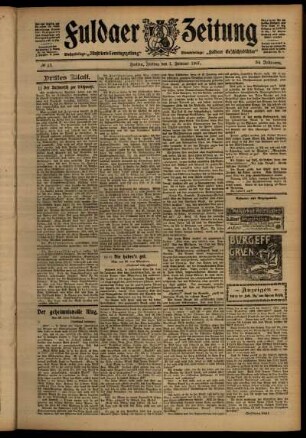 Dritte Ausgabe vom Freitag, den 01. Februar 1907.