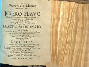 Disputatio Medica Inauguralis De Ictero Flavo