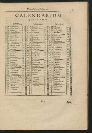 Calendarium Julianum.
