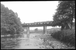 Flöha. Eisenbahnbrücke über die Zschopau