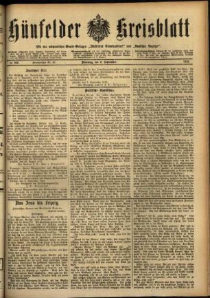 Ausgabe vom Dienstag, den 09. September 1913.