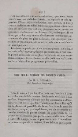 Note sur la méthode des moidres carres.