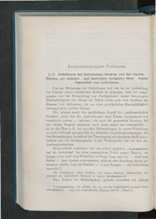 Zweiundzwanzigste Vorlesung