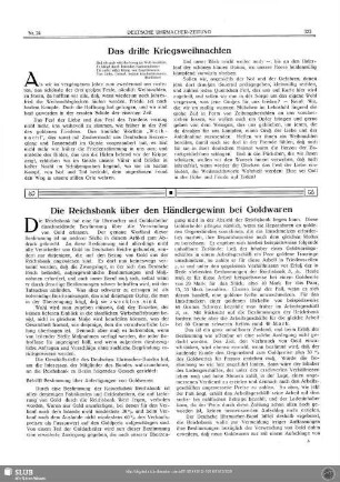 Die Reichsbank über den Händlergewinn bei Goldwaren