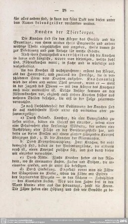Knochen der Thierkörper