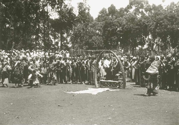 King Njoya's throne during a state visit in 1960