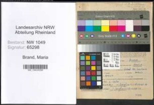 Entnazifizierung Maria Brand , geb. 06.03.1901 (Drogistin)