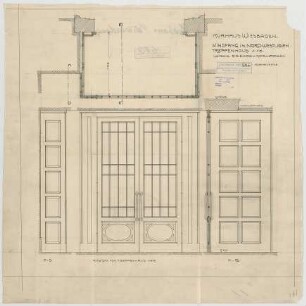 Thiersch, Friedrich von; Wiesbaden; Kurhaus - Windfang im Treppenhaus Nordwest (Ansicht,Schnitte)