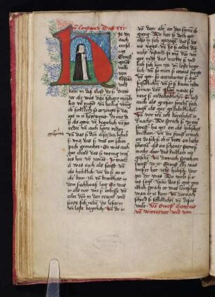Historisierte Initiale: Willi von Constancz, stehend und betend