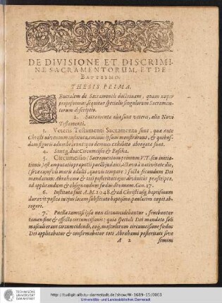 Disputatio de Justificatione