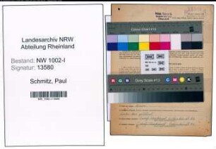Entnazifizierung Paul Schmitz, geb. 19.11.1906 (Registrator)