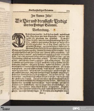 Die Vier und dreyssigste Predigt über den Prediger Salomon.