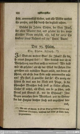 Der 73. Psalm. Ein Psalm Assaph